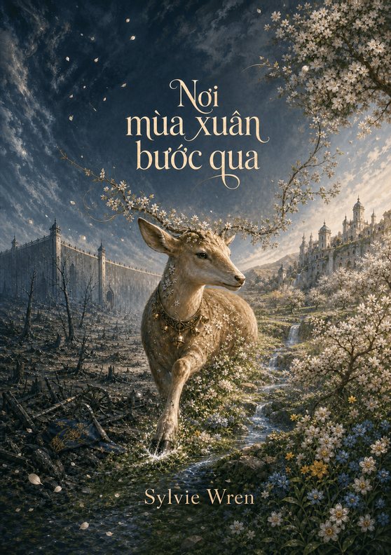 Bìa sách “Nơi mùa xuân bước qua” của Sylvie Wren