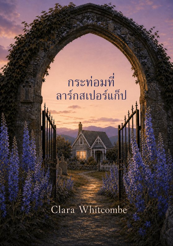 ภาพปกหนังสือ “กระท่อมที่ลาร์กสเปอร์แก็ป” โดย Clara Whitcombe
