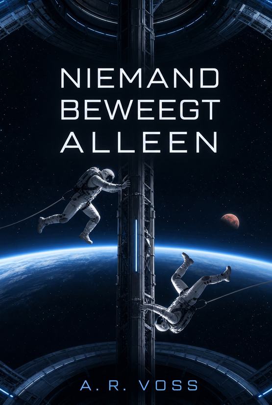 Boekomslag van ‘Niemand beweegt alleen’ door A. R. Voss