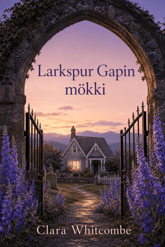 Kirjan ”Larkspur Gapin mökki” kansi, kirjoittaja Clara Whitcombe