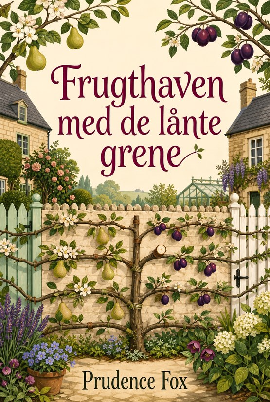 Omslag til bogen »Frugthaven med de lånte grene« af Prudence Fox