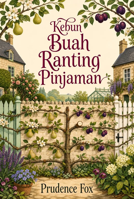 Sampul buku “Kebun Buah Ranting Pinjaman” karya Prudence Fox