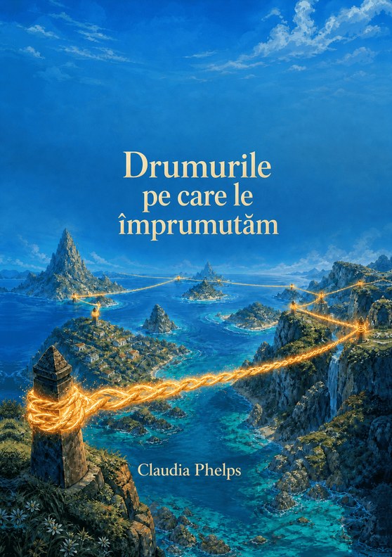 Coperta cărții „Drumurile pe care le împrumutăm”, de Claudia Phelps